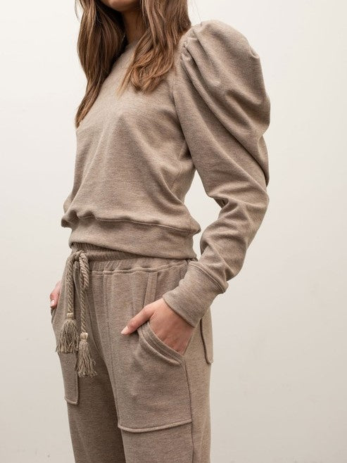 Mocha Balloon Sleeve / Jogger Set