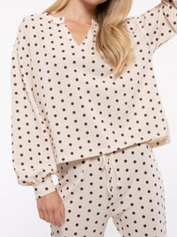 Cream Polka Dot Jogger Set