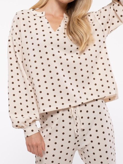 Cream Polka Dot Jogger Set