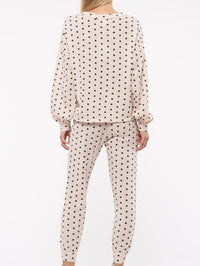 Cream Polka Dot Jogger Set