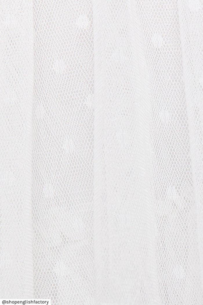 Off White Polka Dot Tiered Mini Skirt
