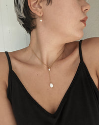 Pearl Huggie Hoops