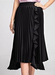 Asymmetrical Pleated Midi Skirt