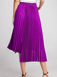 Asymmetrical Pleated Midi Skirt