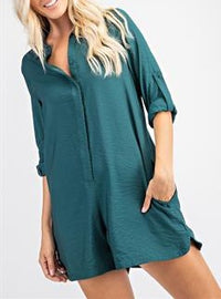 Button down Loose Fit Short Romper