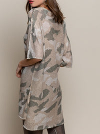 Camo V Neck Coverup / Top