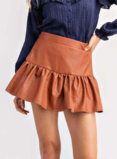 Pleather Skort