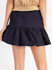 Denim Ruffled Skort