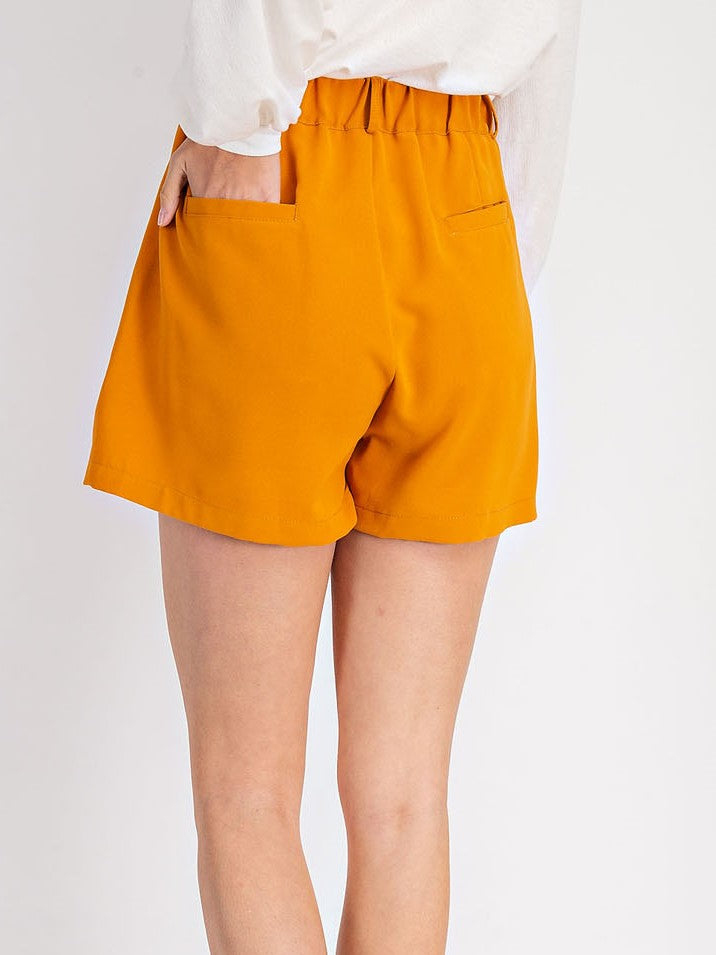 Mango Pleated High Waist Shorts