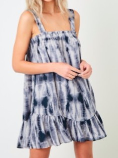 Navy Tie Dye Doll Dress
