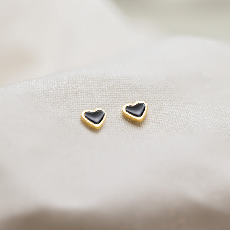 Midnight Heart Studs