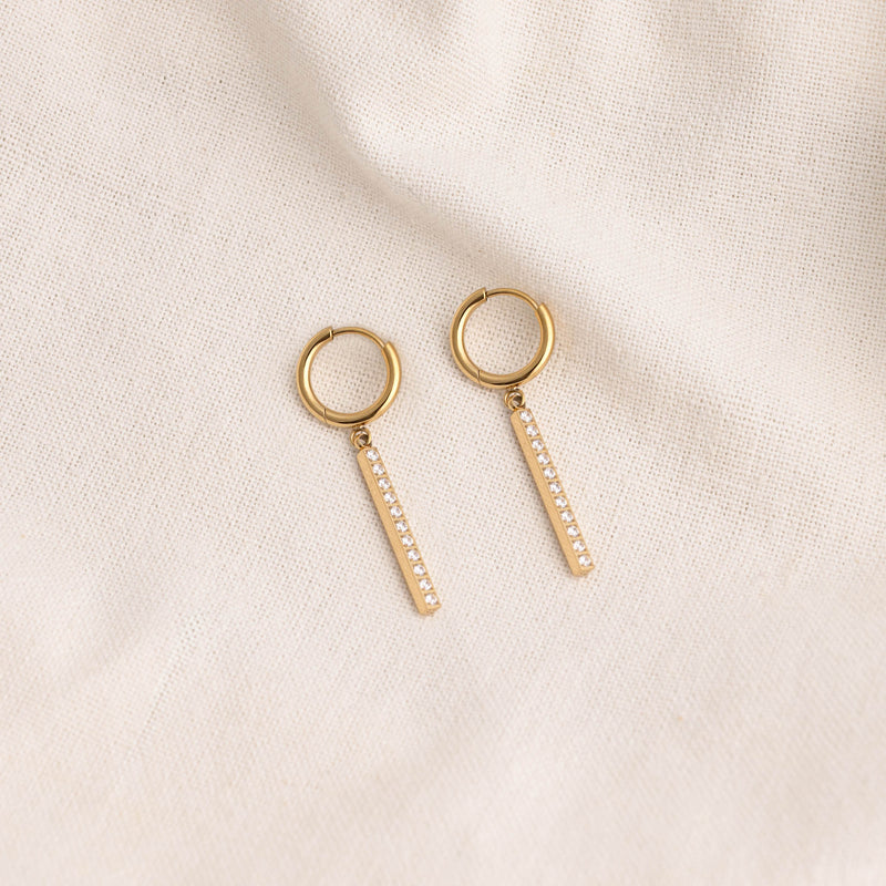 POS - Rhinestone Rail Earrings