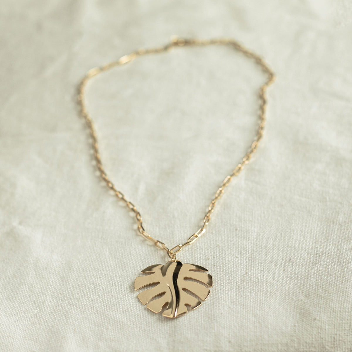 Big Monstera Leaf Necklace