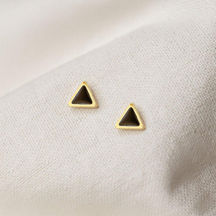 Midnight Triangle Studs