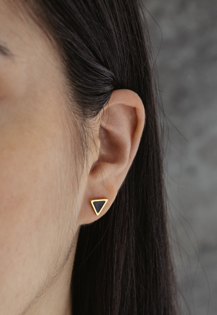 Midnight Triangle Studs