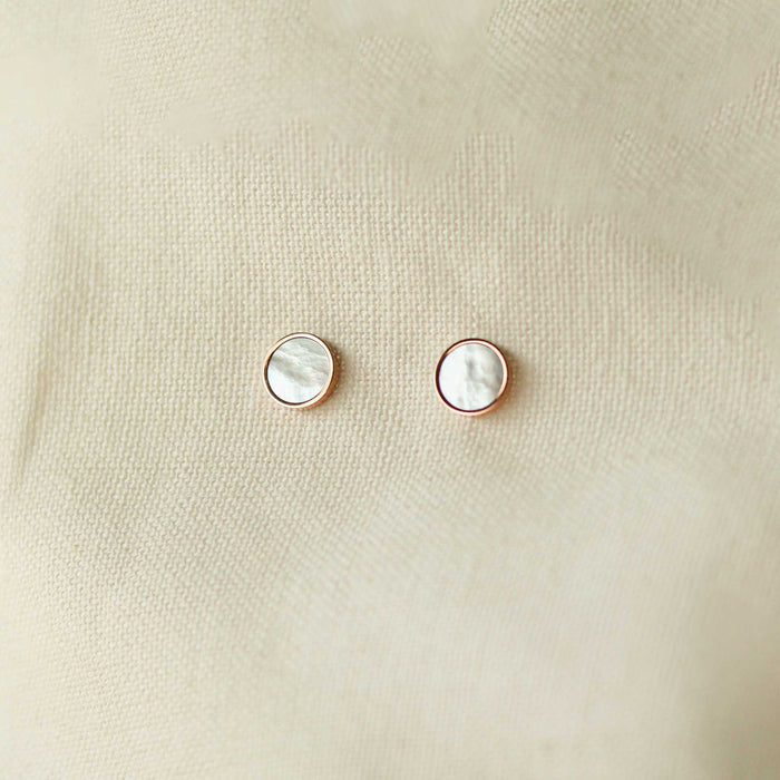 POS - Mother of Pearl Rosegold Dot Stud