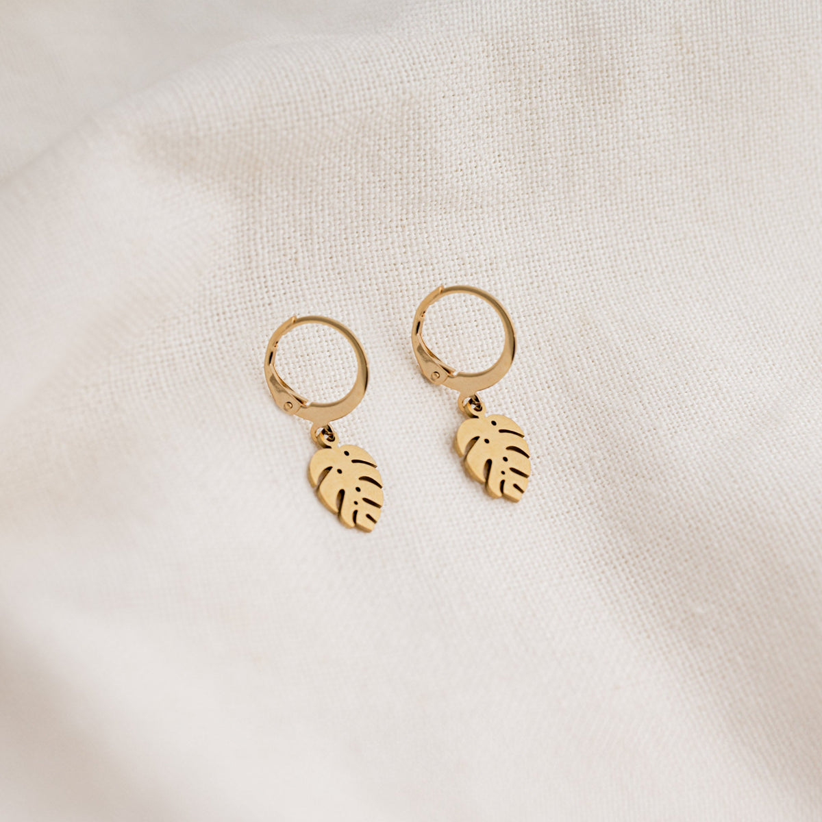 POS - Monstera Leaf Drop Earrings