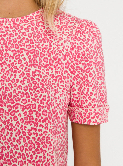 Pink Leopard Print Knit Set