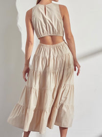 Open Back High Neck Maxi Dress