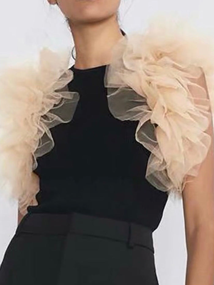 Mesh Ruffle Bodysuit