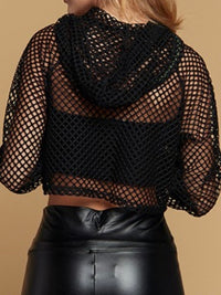 Black Mesh Hoodie