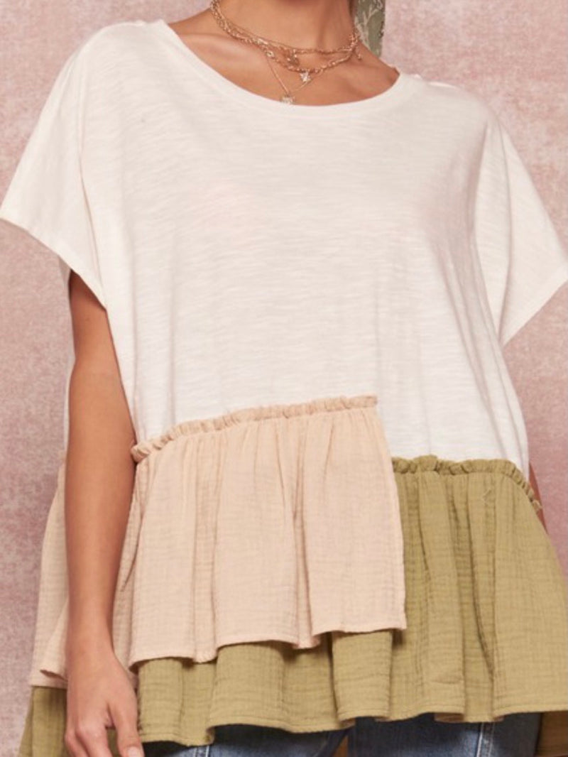 Asymmetrical Ruffle Hem Top