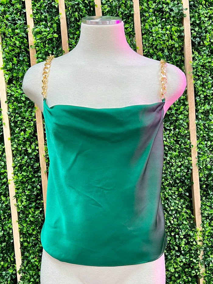 Chain Strap Satin Cami
