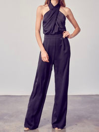 ELegant High Neck Crossed Jumpsuit