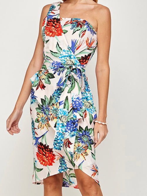 Tropical One shoulder Dress