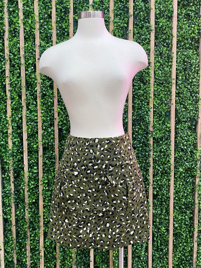 Olive Cheetah High Waisted Skort