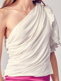Classy Draped One Shoulder Top