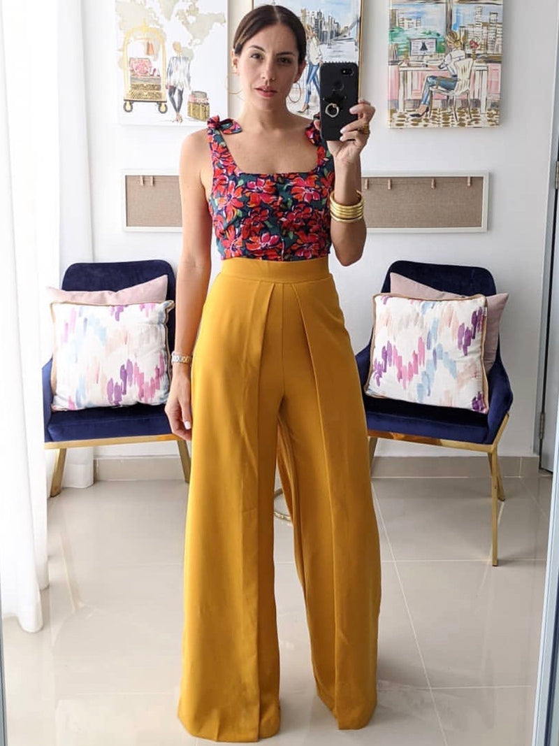 Red Floral Crop Top