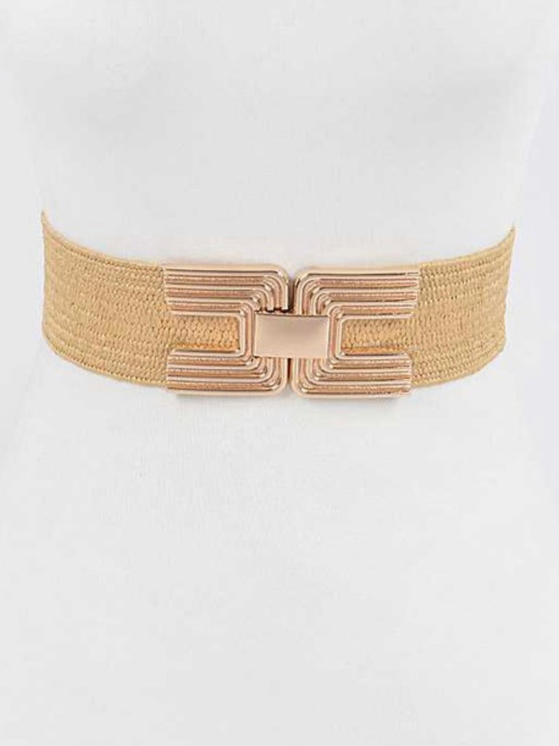 Delicate Buckle Raffia Belt