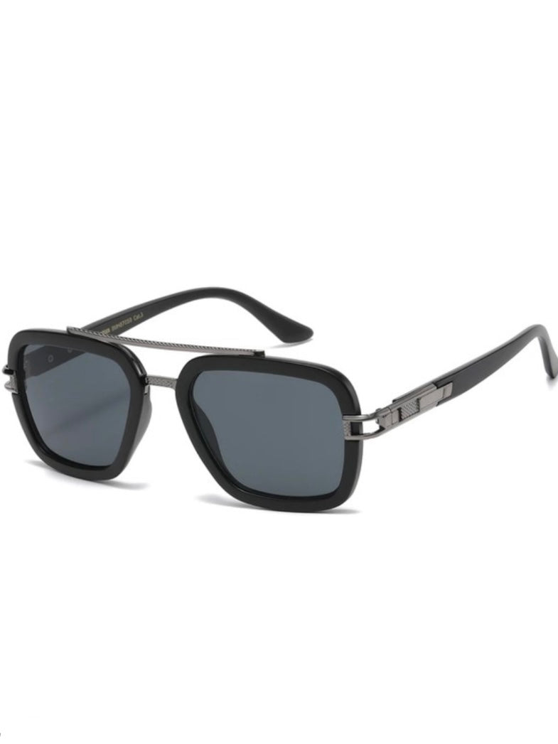 Square Resin Aviator Sunglasses