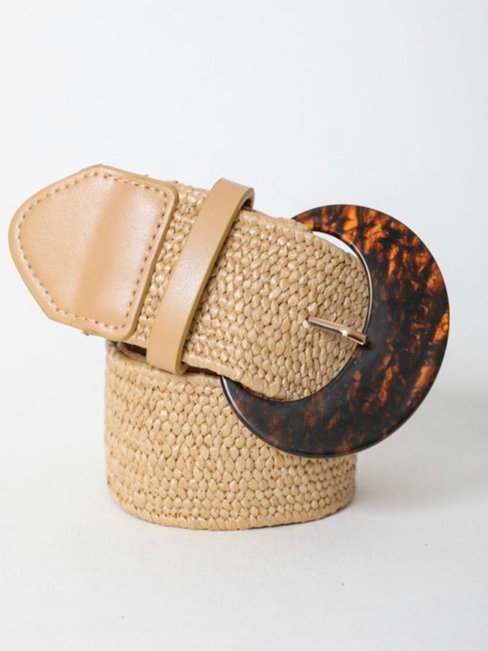 Basketweave Tortoise Buckle Belt