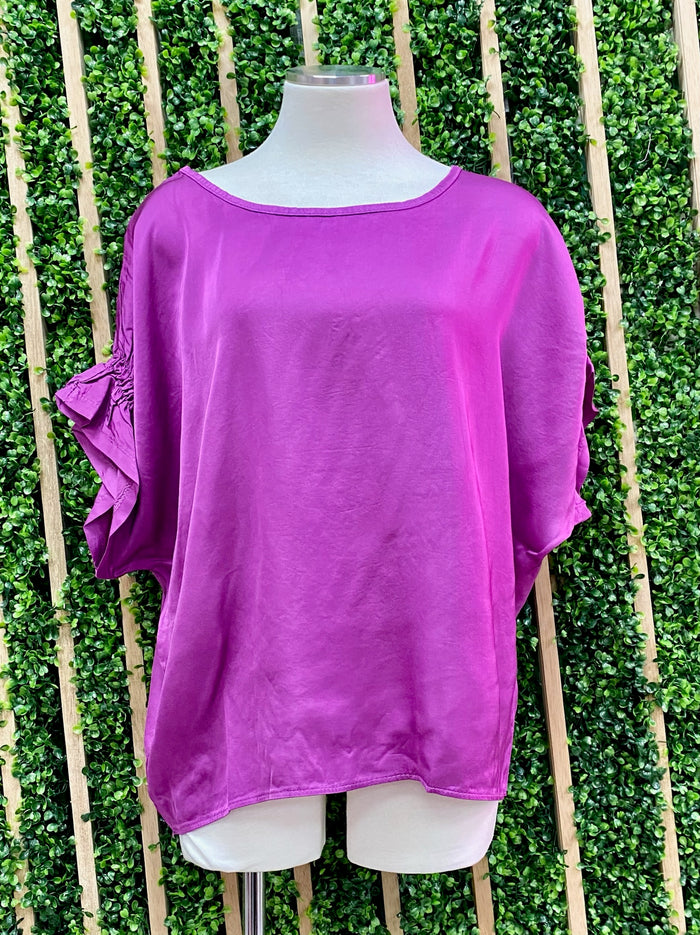 Gathered Short Sleeves Blouse