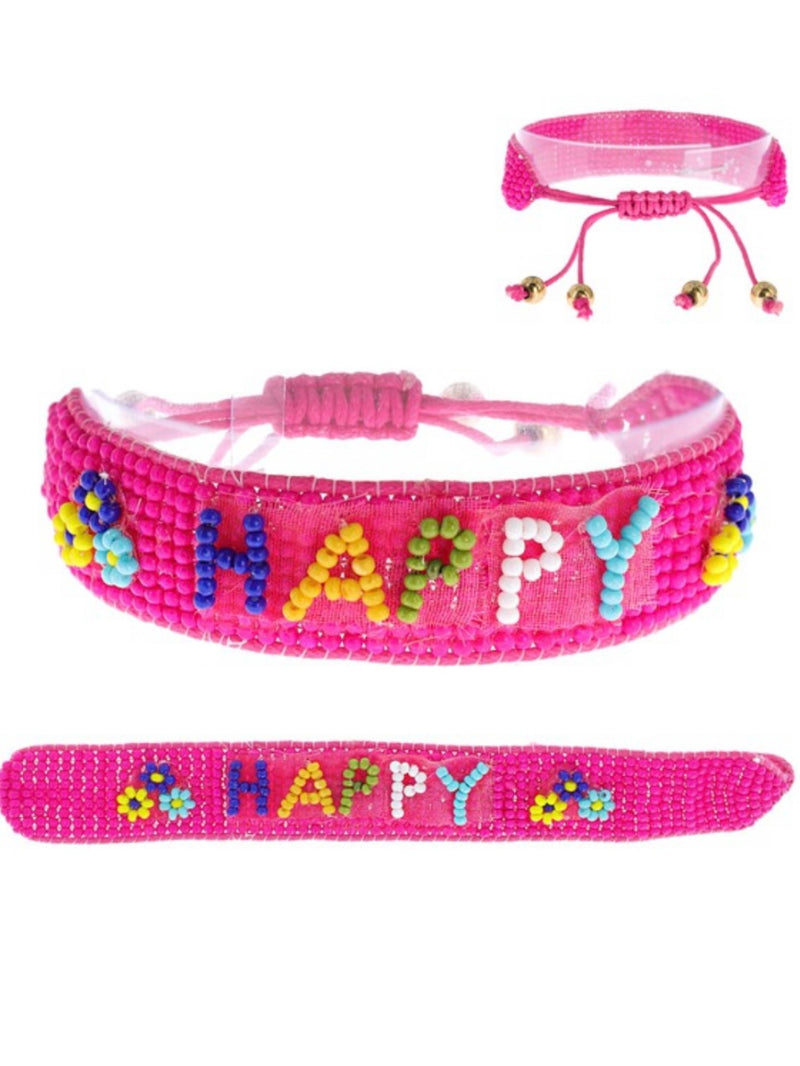 Happy Beaded Friendship Bracelets