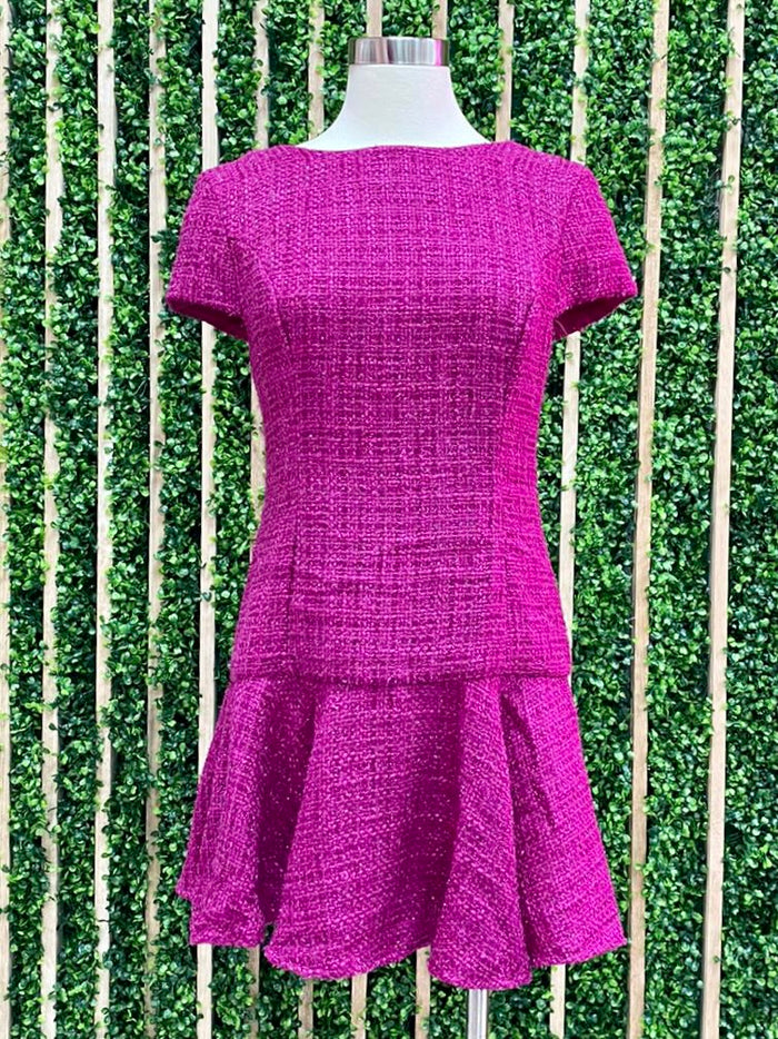 Round Neck Tweed Dress