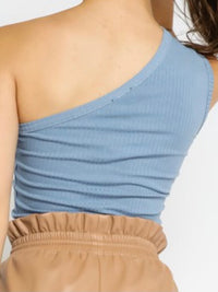 Ribbed One Shoulder Top