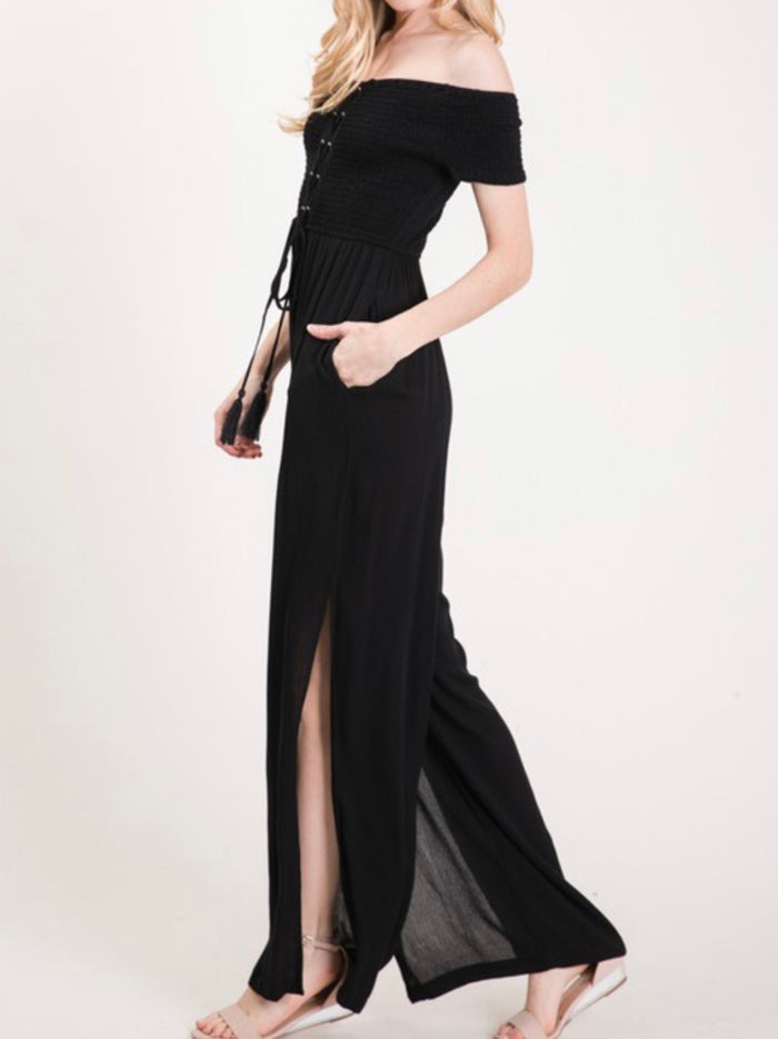 Black Off Shoulder Jumpsuit