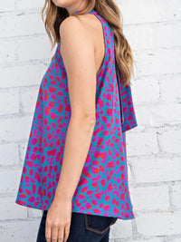 Teal Fuchsia Leopard Top