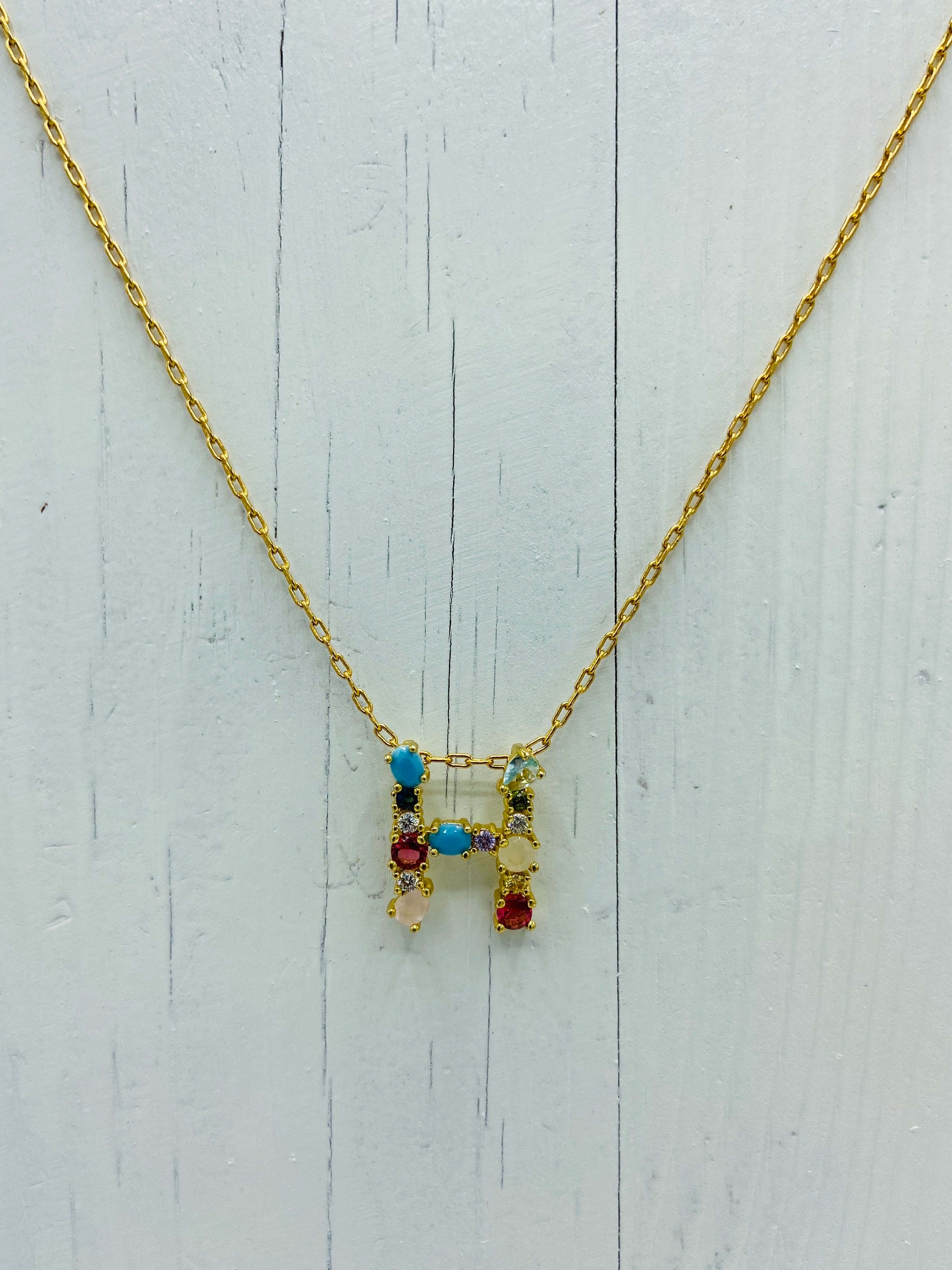 Rainbow Initial Necklace (Small)