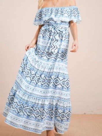 Santorini Off Shoulder Maxi Dress