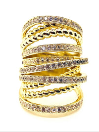 Luxe Crossover Cocktail Ring