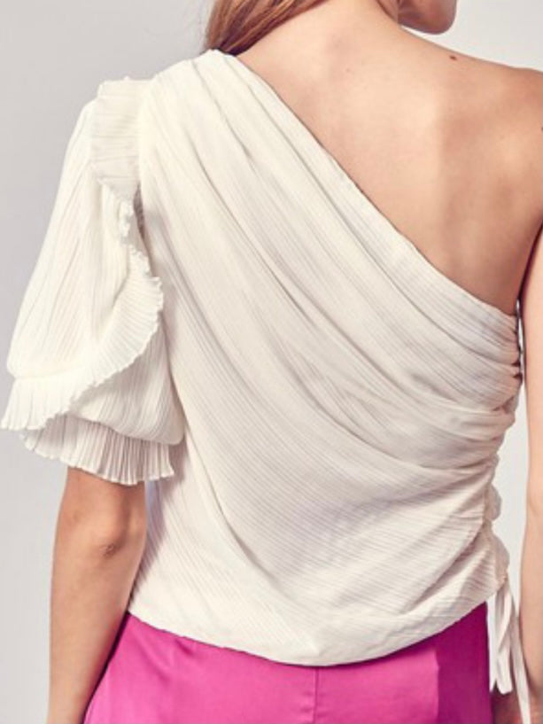 Classy Draped One Shoulder Top