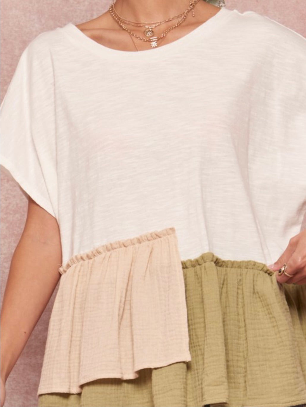 Asymmetrical Ruffle Hem Top