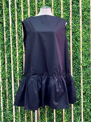 Exquisite Black Drop Waist Short Dress