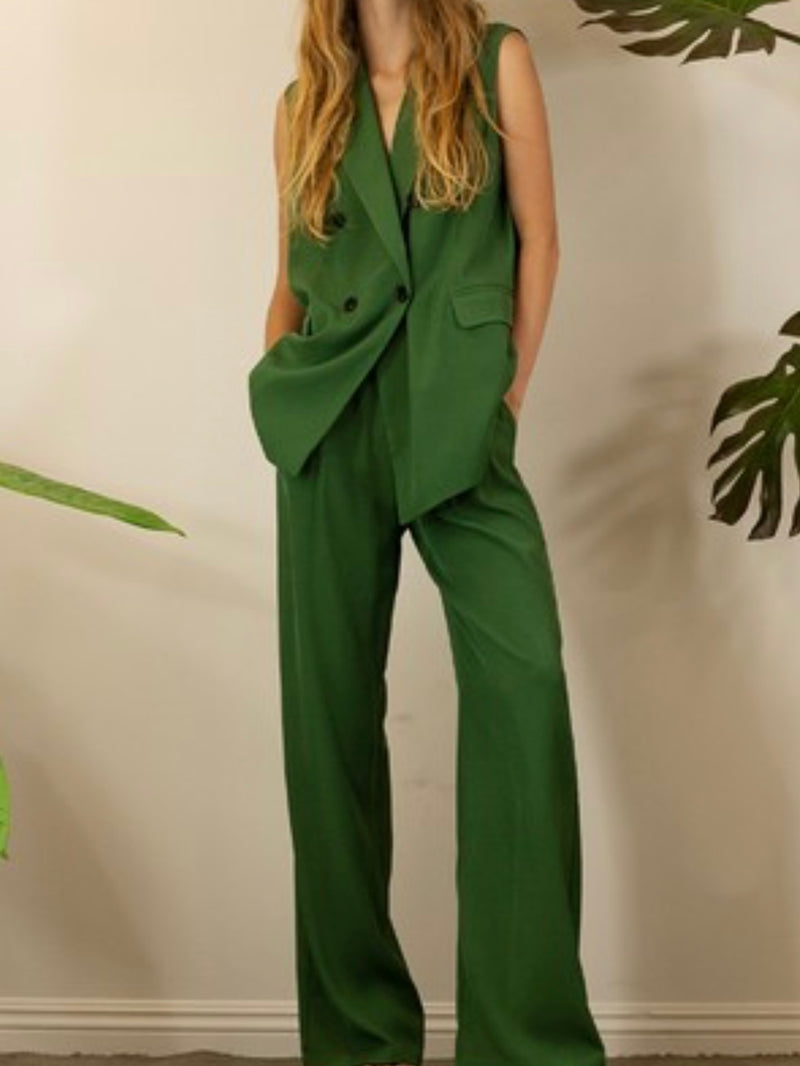 Dark Olive Wide Leg Pant