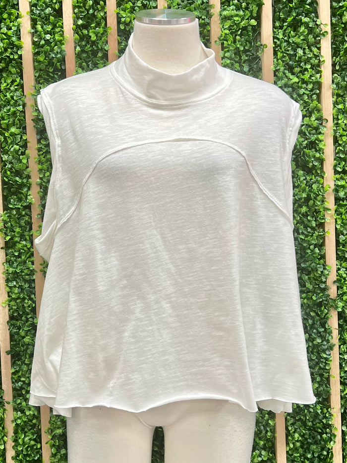 Ivory Mock Neck Sleeveles