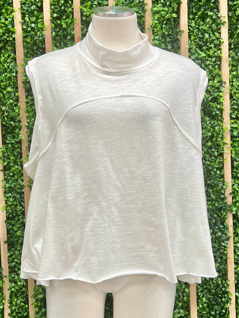 Ivory Mock Neck Sleeveles